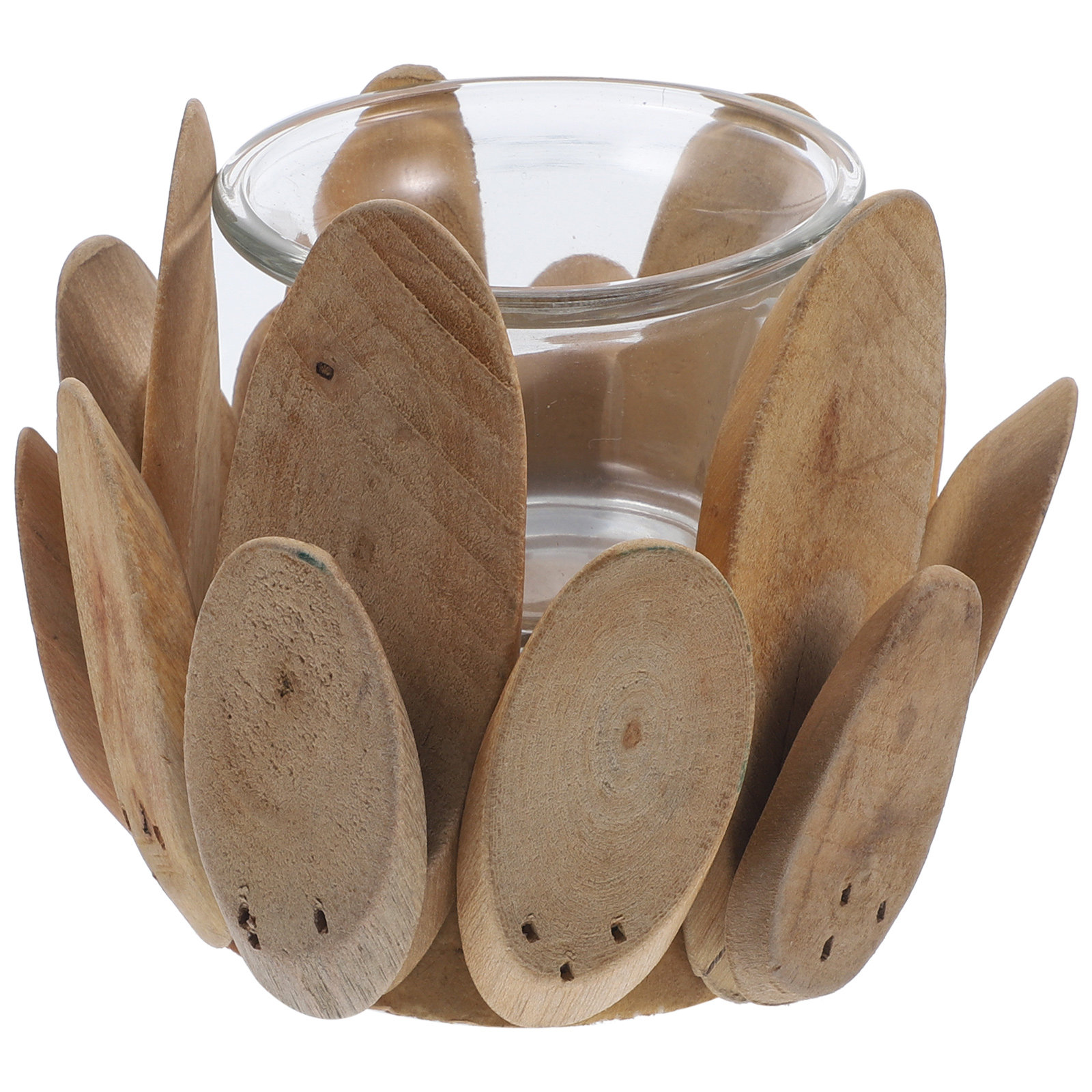 Vintage Lighting Decor - Portacandele in Legno a Forma di