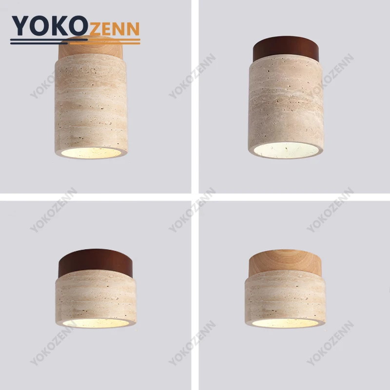 Japanese Lighting Decor - Lampada da Soffitto in Travertino Stile