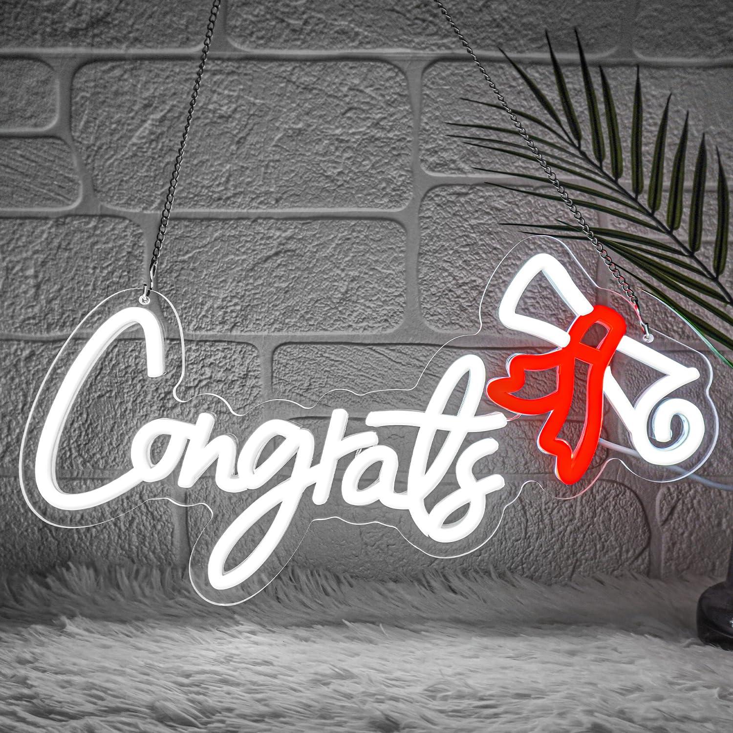 Wall Decor Lighting - Insegna al Neon 'Congratulazioni Laureato' con