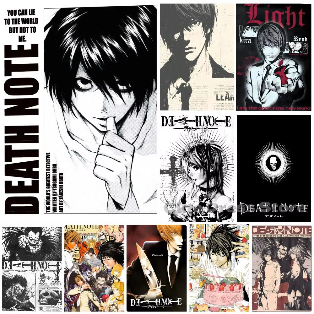 Lighting Room Decor Items - Stampa su tela Death Note senza