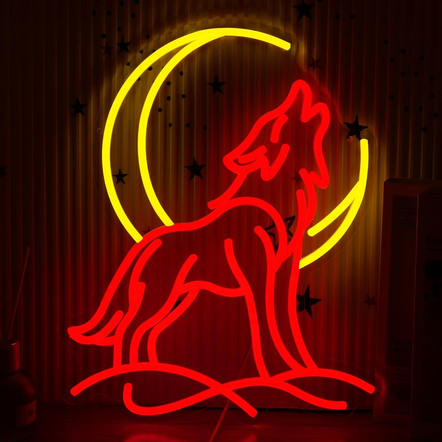 Wall Decor Lighting - Insegna al Neon Lupo Urlante con