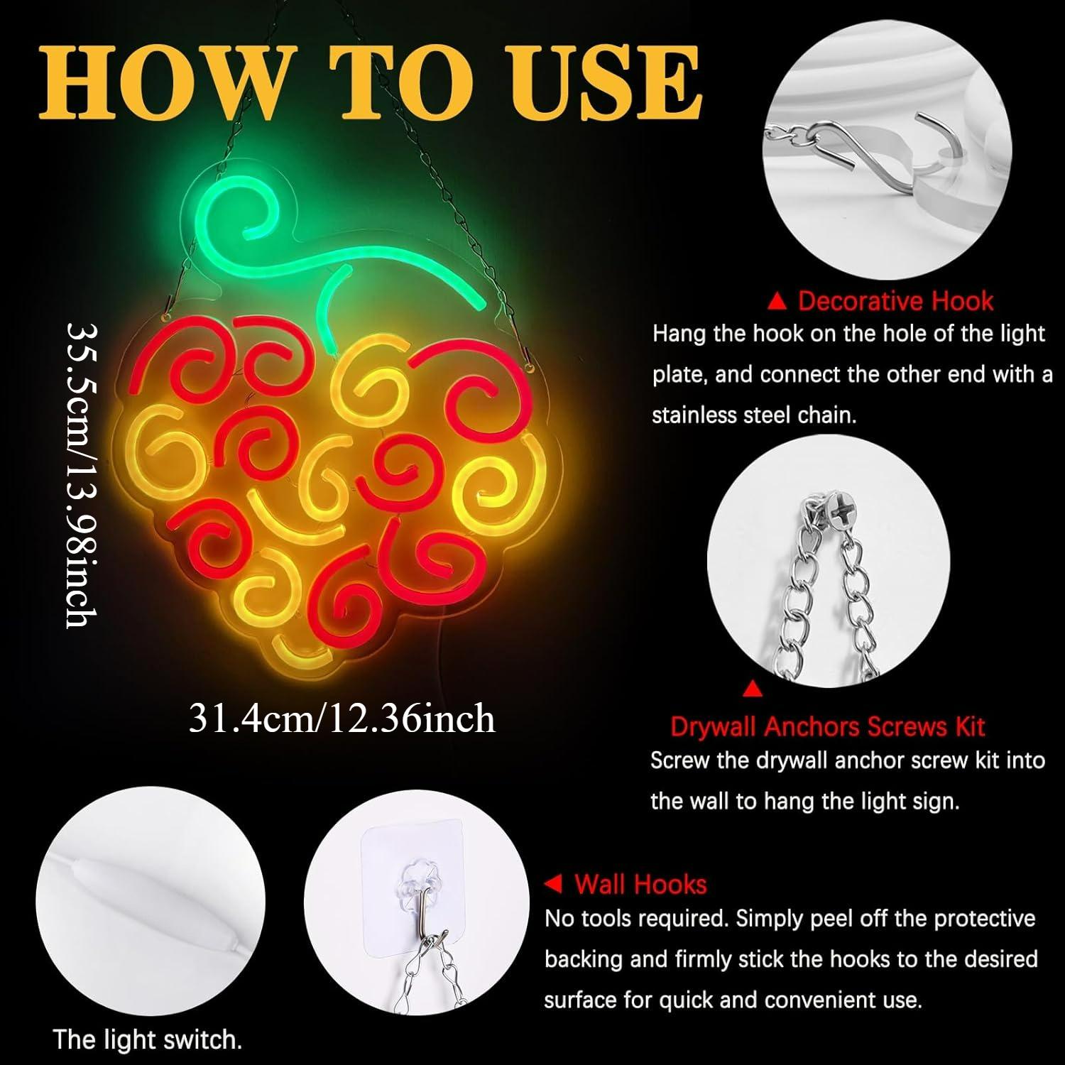 Insegna al Neon Cyber Fruit, L - Wall Decor Lighting recensione e prezzo