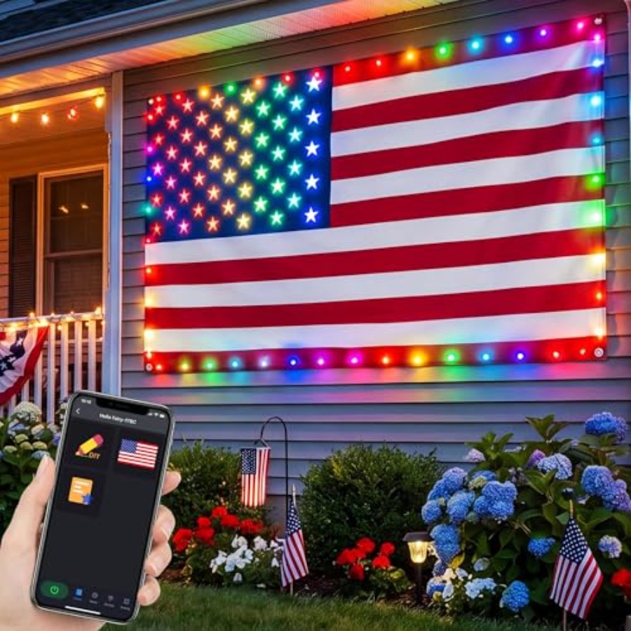 Bandiera Americana Illuminata  - Up Lighting Decor recensione e prezzo