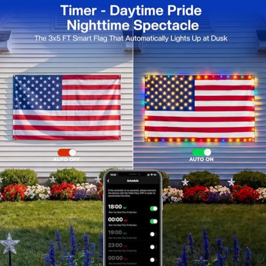Bandiera Americana Illuminata  - Up Lighting Decor recensione e prezzo